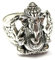 Ring Silber, Motiv  Ganesha , Sterlingsilber, Gr. 58, Schutzsymbol, Unisex
