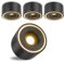 URing 4 Stück LED Aufbauspot Schwarz - Extra Flach - Ø97x55mm - Aufbauleuchte LED 8W 1680lm - 3000K warmweiß - Runde Aufbaustrahler 230V, Deckenspots aus Aluminium, Aufputz Deckenstrahler