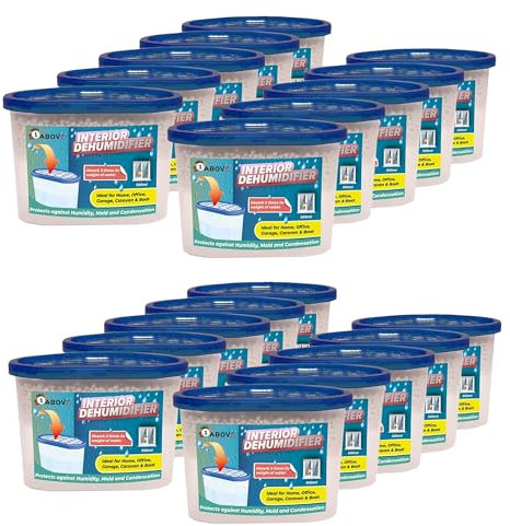 1ABOVE Deshumidificador de 500 ml, 20 unidades, removedor de condensación, absorbente de humedad, deshumidificadores para humedad, moho, humedad en el hogar, cocina, armario, dormitorio, caravana,