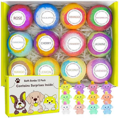 12 bombas de baño para niños con juguete sorpresa en el interior, juego de regalo de pompas de jabón, spa hecho a mano, colorido, burbujeante, ideal para cumpleaños, Navidad, Pascua, día del niño,