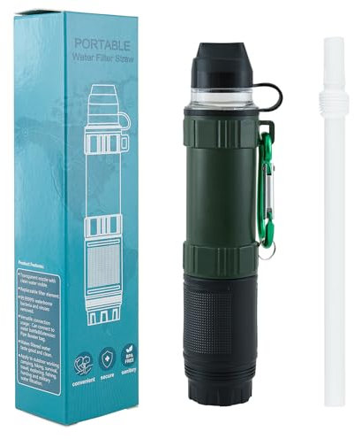 Paille filtrante d'extérieur portable pour filtre à eau personnel, Paille purificateur d'eau, équipement de survie et équipement pour la randonnée, le camping, les voyages et les urgences