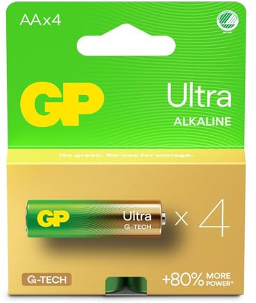 GP Ultra Alkaline AA Batteries 15AULR6 1.5V 4Pack