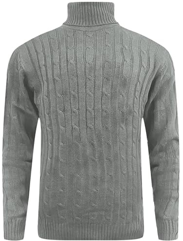 Fashionego Mens Roll Turtle Polo Funnel Neck Jumper Pullover Cable Knitted Sweater Top Warm