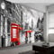 Wallpaper Red Gray Non-Woven Wallpaper Mural Photo Home Poster Decoration 200 x 140 cm Wallpaper Ideal for Lounges Bedrooms Dining Rooms and Hallways Romantic London Street Scene
