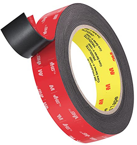 Elover Nastro biadesivo in schiuma impermeabile VHB, lunghezza 9,6 m, larghezza 24 mm, decorazione per la casa, ufficio