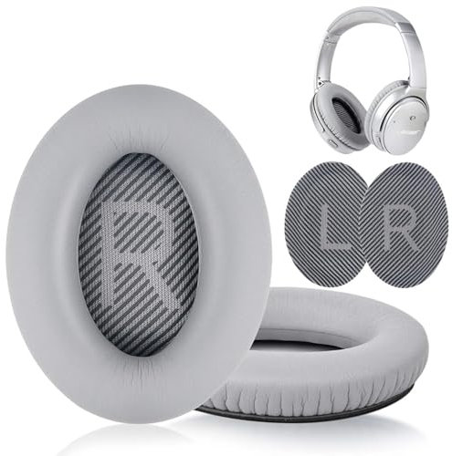 Almohadillas de repuesto profesionales para Bose, almohadillas de repuesto para auriculares Bose, almohadillas suaves de repuesto para Bose, almohadillas de repuesto para Bose QC35/25/15 (par gris)