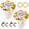 RIREKIS 2 Pack Stanley Snack Tray for Stanley 40 oz Tumbler with Handle, Reusable Snack Bowl with Hat Straw Cover Cap Stanley Cup Accessories 4 Compartment Divided Tray for Candy,Nuts(White)