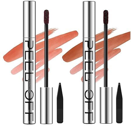 XINYUNXIN Peel Off Lip Liner Stain, Peel Off Tattoo Lip Tint Set - Long Lasting, Waterproof Lip Stain Highly Pigmented Lip Gloss Non-stick Cup Reveal Lipstick for Women # 2+3