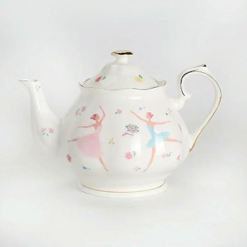 DHGLX Juego de Tetera y portavasos de cerámica Inglesa, Taza de café de Porcelana Pintada a Mano, cafetera, vajilla de Porcelana para el té de la Tarde