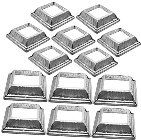 Gadpiparty 24pcs Deck Post Base Plate Durable Railing Base Cover Easy to Install Post Skirt for Decking Supports High Grade Galvanized Elegant Finish for Railing Decor