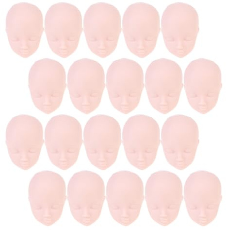 20 Kleine Puppenköpfe aus Kunststoff für Selbstgemacht Projekte und Partys | Beige Ausführung, Glatte Oberfläche, Bruchsicher und Formstabil, 20 Stück für Junge Mädchen und Dekoration