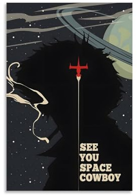 POKKMNJB Cowboy Bebop Anime-Poster, ästhetischer Leinwand-Kunstdruck, Heimdekoration für Schlafzimmer, Wohnzimmer, 40 x 60 cm, ungerahmter Stil