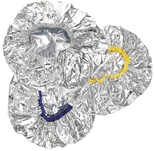 Drei Haarfärbekappen aus Tin Foil für Färbung und Pflege