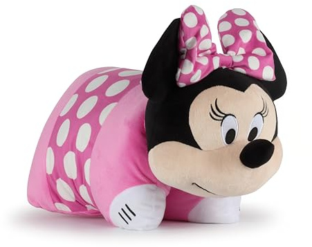 Jay Franco Disney Minnie Mouse 2-in-1 Plüschkissen – Weiches Kuschelkissen mit Riemenverschluss, Kissen zum Umarmen fürs Kinderzimmer & Reisen