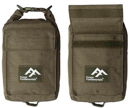 Forest Fundamentals Mess Tin Bag | 1000D Cordura Nylon Roll-Top Pouch | Fits Various Army Camping Mess Tin Sizes | External Pockets, D-Ring Points, & Handles | Aluminium Mess Tin Bags