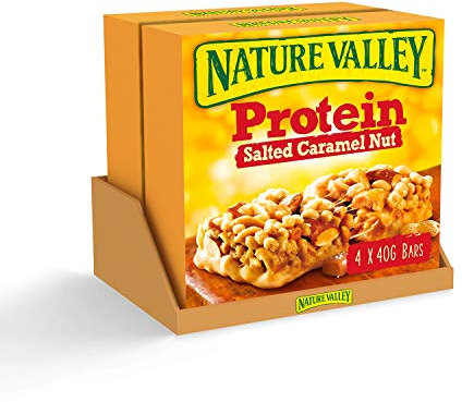 Nature Valley Protein Salted Caramel Nut Cereal Bars 40g (Pack of 8 bars) (2 packs of 4 bars)