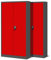 Jan Nowak 2er Set Aktenschrank C001H Büroschrank Metallschrank Werkzeugschrank 4 Einlegeböden Drehgriff Pulverbeschichtung Abschließbar 195 cm x 90 cm x 40 cm (Anthrazit/Rot)