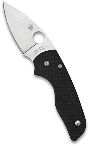 Spyderco Lil' Native Signature Cuchillo con hoja de acero inoxidable CPM S30V de 2.4 pulgadas y mango G-10 de bloqueo de compresión negro - SpyderEdge - C230GS