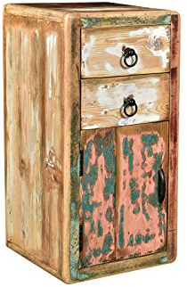 Woodkings® Bad Unterschrank Kalkutta recyceltes Holz bunt rustikal Echtholz massiv Badmöbel Badezimmerunterschrank Badschrank (ohne Fuß)