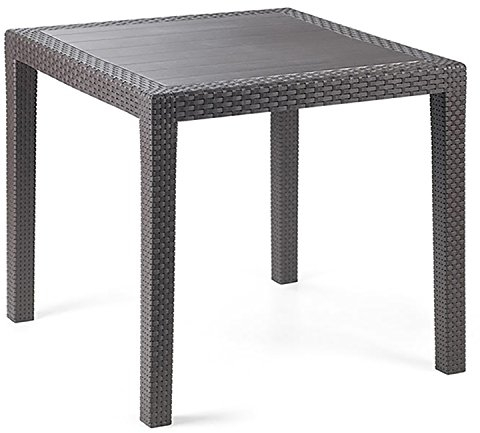 Mojawo Bistrotisch Kunststoff 79x79cm King Anthrazit eckig Balkontisch Gartentisch Terrassentisch Wetterfest