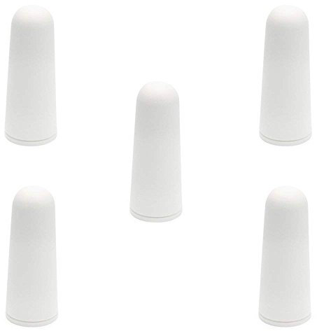 Sossai® 5 x Türstopper NTS | Modell: Anton | Höhe: 73mm | Ø: 30mm | Farbe: weiß | Zum Schrauben (Inkl. Befestigungsmaterial) | Bodenmontage & Wandmontage