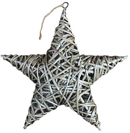 Full Star Antique Wash Willow Wreath 40cm Diameter Door Christmas Decoration