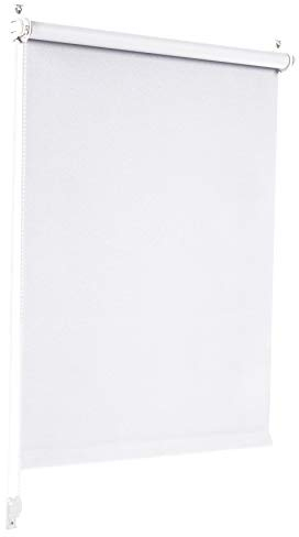 Sonello Estor Opaco sin perforación 55cm x 130cm Blanco, Persiana Enrollable Blackout para Puertas y Ventanas con Cadena, Persianas Enrollable para fijación sin taladrar con Clip, protección Visual