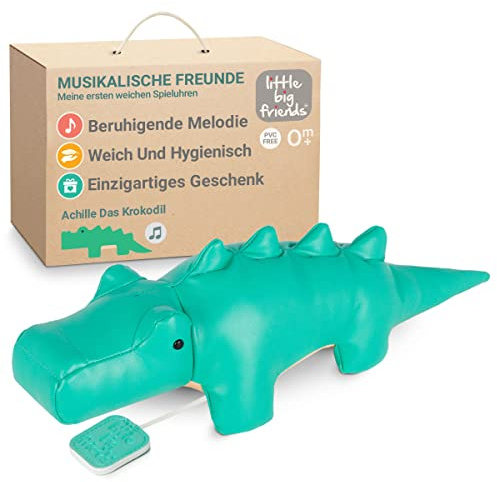 Little Big Friends BabyToLove 302375 Animales musicales - Aquilino EL Cocodrilo Lernspielzeug, elektronisches Spielzeug, Unisex, für Kinder, Achille The Crocodile