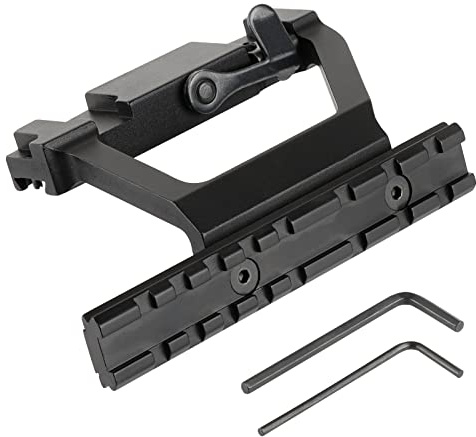 FOCUHUNTER Airsoft AK Series Scope Laserhalterung Tactical Metal Top Schienenhalterung AK Seitenschiene Mount AK74U Side Locker QD Picatinny Rail Scope Mount Side Rail ak für die Jagd im Freien