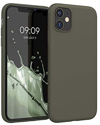 kwmobile Case Compatible with Apple iPhone 11 Case - Soft Slim Protective TPU Silicone Cover - Olive Green Matte