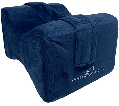 Sports Medica Knee Pillow - Washable Cover Memory Foam Leg Pillow for Sleeping on Side - Doctor Developed eHandbook - Sleeping on Back - Hip Support and Alignment, Pain Relief - Side Sleeper cushion