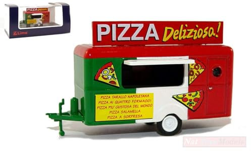 MODELLINO IN SCALA COMPATIBILE CON RIMORCHIO ROULOTTE PIZZA LIMA SCALA HO 1:87 LIMA HC5002