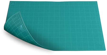 A1 Schneidematte 90 x 60 cm, 5-lagige Selbstheilend metrische Einteilung Nähunterlage Schneideunterlage/Schreibtischunterlage handgemachtes DIY-Schnitzwerkzeug Grün zum Nähen Quilten und Basteln