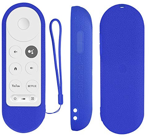 Funda Protectora de Silicona para Chromecast Google TV 2020 Mandos a Distancia, Antideslizante, a Prueba de Golpes, Lavable (Azul)