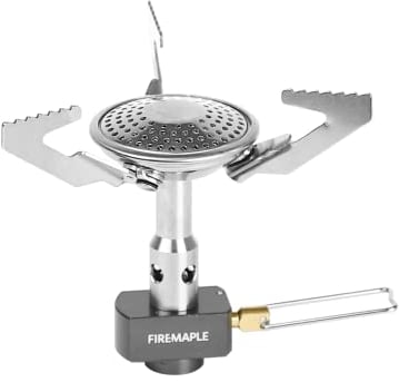 Fire-Maple Mini Estufa de Camping, Hornillo Camping de Gas Mini Quemador Portátil para Acampar Plegable 3100W Ultraligera para Caminar Mochilero Senderismo Bushcraft Viaje