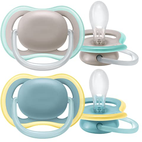 Philips Avent Ultra Air Schnuller, für Kinder ab 18 Monaten, starrer Schnuller, kieferorthopädisch und bisphenolfrei A, 2 Stück, inkl. Sterilisator/Tragetasche, SCF349/01