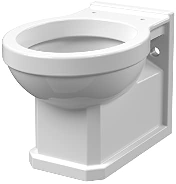 nuie NCS840 Carlton Traditional Bathroom Wall Hung Ceramic Toilet Pan (Seat Not Included), 360mm, White