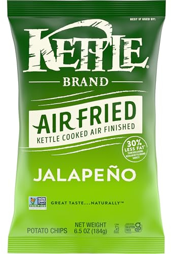 Kettle Brand Potato Chips, Air Fried Jalapeño Kettle Chips, 6.5 Oz Bag