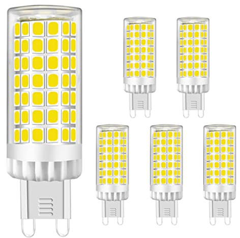 MENTA G9 LED 9W Light Bulbs, Cool White 6000K, 9W Equivalent 75W Halogen, 750lm, Not Dimmable, Φ18*64mm, AC 220-240V, 5 Pack