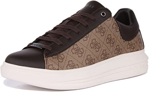 GUESS Herren Vibo Carryover Sneaker, Beige Brown, 45 EU