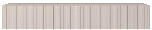 Selsey TV Schrank Board Sideboard Fernsehtisch Fernsehschrank 175 cm Hängend Graubeige Mit Lamellierter Front Telire