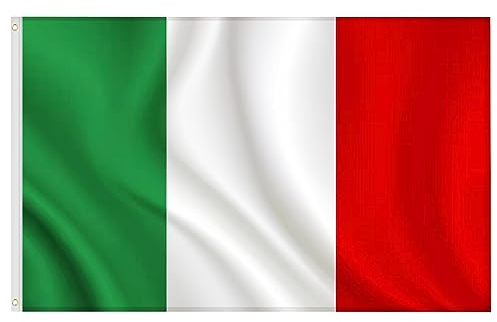 RISVOWO Bandiera Italiana, Bandierine Italia con Occhielli in Ottone, 90 x 150 cm Italian Flag, Bandiere da Giardino Resistente, All'aperto Bandiera dell'Italia Adatto per Uso Interno ed Esterno