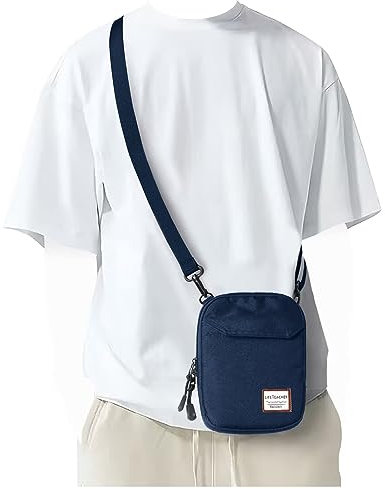 Mini Crossbody Bag Umhängetasche für Herren, kleine Messenger-Tasche für Damen, Drak Blue