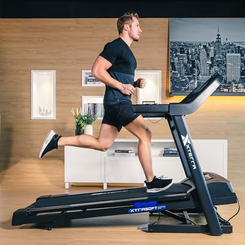Xterra Fitness TR75 Sport Series Premium Folding Smart Treadmill, Handlebar Speed and Incline Controls, Large XTRASoft Cushioned Running Deck, Built-in FTMS-Enabled Bluetooth with XF Connect Fitness