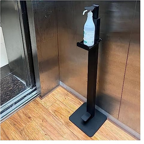 Distributeur de gel hydroalcoolique Distributeur De Désinfectant Pour Les Mains Sur Pied Pour Ascenseur Intérieur/centre Commercial, Commande Au Pied Mains Libres Stations De Distribution De Savon - R