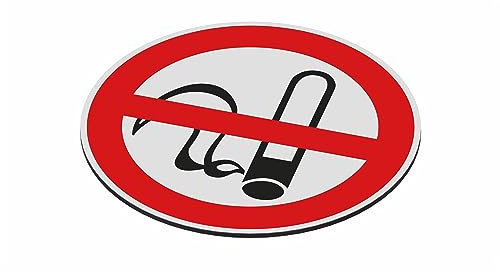 SCHILDER Systeme Verbotsschild Ø 400 mm - Verbundplatte 3 mm mit UV-Druck - MOTIV: Rauchen verboten - Glänzender UV-Schutzlack