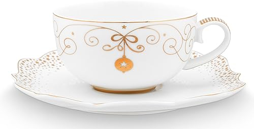 Pip Studio Royal Winter White Tasse mit Untertasse 225ml