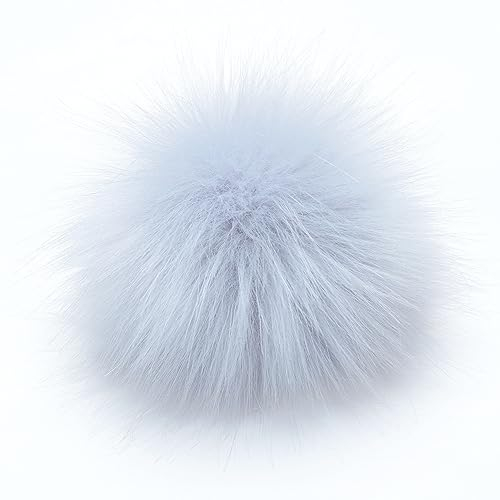 10 Stück 8cm Kunstfell Pompon Fellbommel Pompon Bommel für Mützen Beanies Fellbommel Fellpompon Künstlicher Haarball für Tasche Anhängern Schlüsselanhänger Dekoration Bekleidung Zubehör -Blauer See