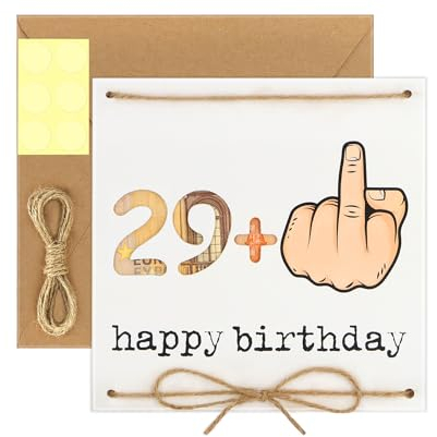 WenmthG - Geldgeschenke 30. Geburtstag mit Umschlag - Lustige Geburtstagskarte - 29 + 1 - Gästebuch Geburtstag - Happy Birthday - Geschenke für Frauen, Männer