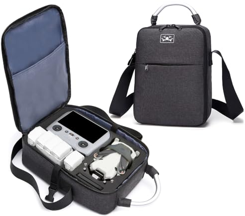 JOYSOG Mini 4 Pro Case Tragetasche Tragbare Reise Aufbewahrung Schultertasche für DJI Mini 4 Pro Drone Fly More Combo und Zubehör Große Kapazität (Schwarz)